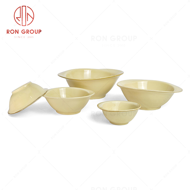 RonGroup New Color Custard Chip Proof Porcelain  Collection - Ceramic Dinnerware Odd Bowl