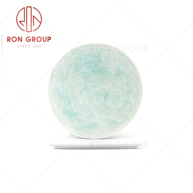 RN0660P00532  Wholesale Unique Design  Verdant Crystal Collection Round Plate