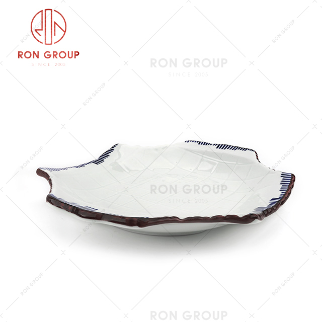 Marble grain special-shaped hotel dinnerware restaurant tableware plate