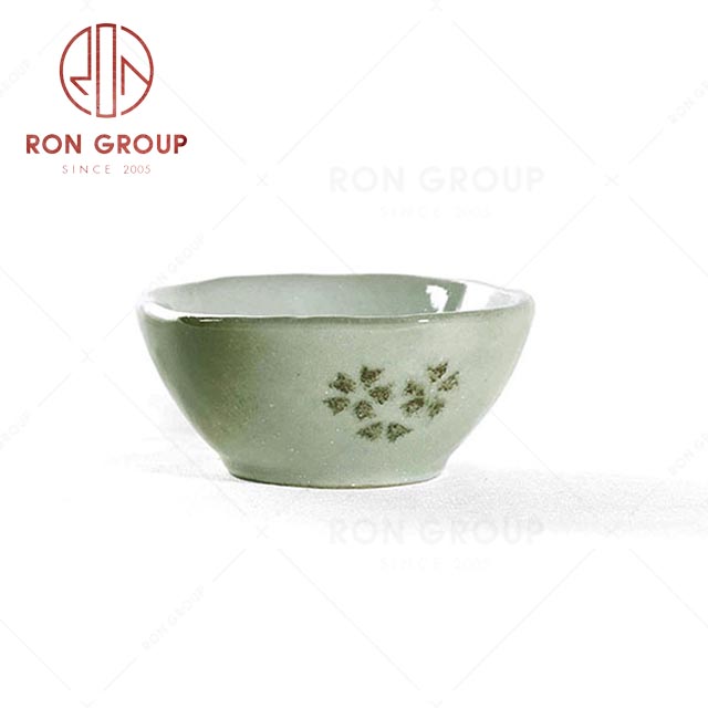 RN0039P02576 Hot Sale High Quality Sakura Green Porcelain Oval Dish