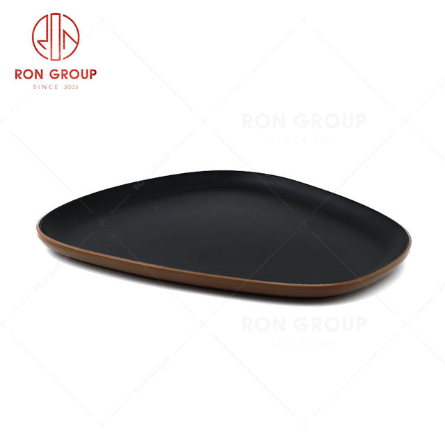 RN0011M02267-269-270  Wholesale High Quality Brown and Black Series Melamine Trapezoidal Disc 