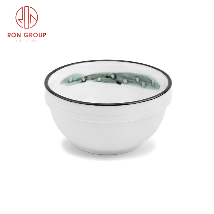 Wholesale manufacturer new chinese modern porcelain bowl banquet porcelain ink painting tableware