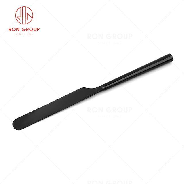 RN0178E00114 Hot Sale High Quality Exquisite Black Stainless Steel Barton Series-- Dessert Knife