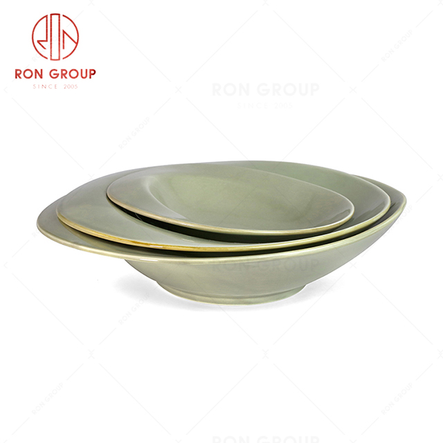 RonGroup New Color Morandi Chip Proof Porcelain  Collection - Ceramic Dinnerware Odd Soup Bowl