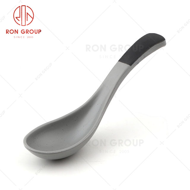 RN0011M02353  Wholesale High Quality Durable Rock Grey Melamine Spoon