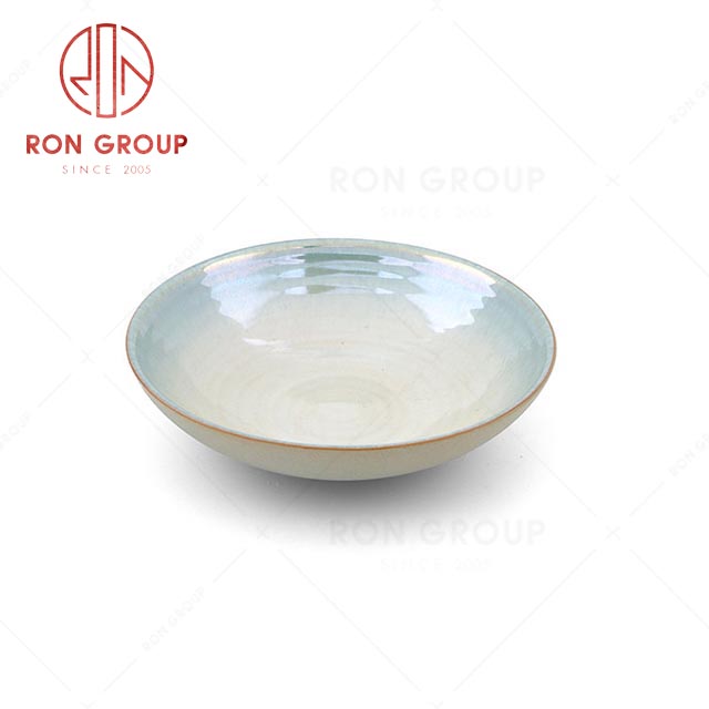 RN0041P01354  Hot Selling High Quality Simple and Elegant Blue Ceramic Soup Plate