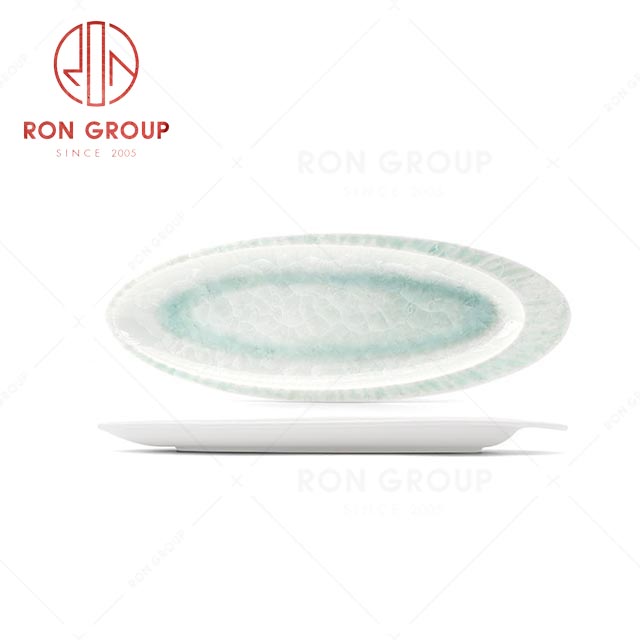 RN0660P00599 Hot Selling Unique Design Verdant Crystal Collection  Fish Plate