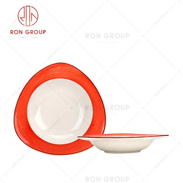 French Collection Hand-Color Red Plate 1056