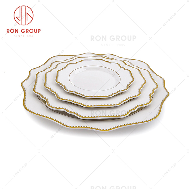 Light luxury design exquisite wedding tableware phnom penh irregular high-quality plate