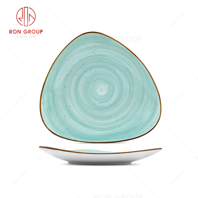 RN0037P08287  Wholesale Unique Design Exquisite Sky Blue Tiangular Plate 