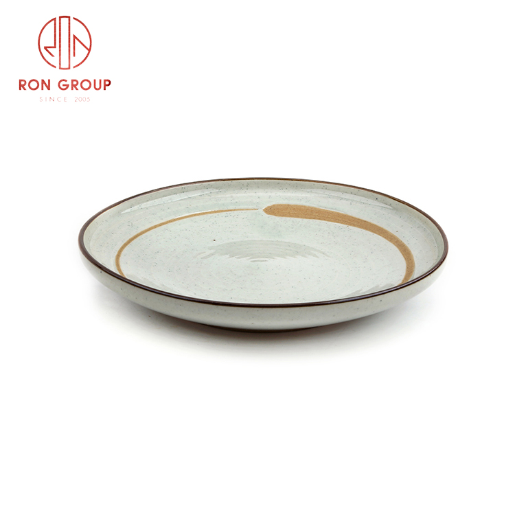 New arrived Asian style restaurant hotel tableware set Japanese Korean style ceramic round plate