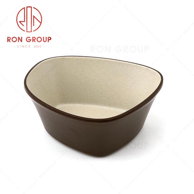 RN0011M02161-162  Wholesale Durable Terracotta Brown Series Melamine Bowl