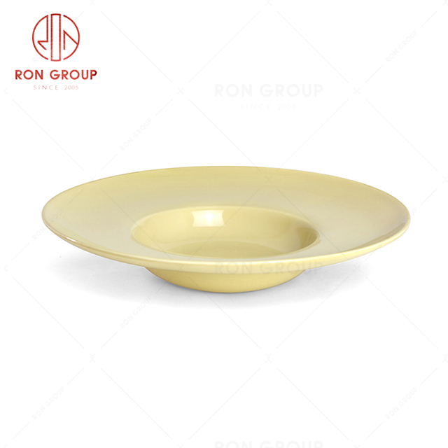 RonGroup New Color Custard Chip Proof Porcelain  Collection - Ceramic Dinnerware Hat Shape Plate