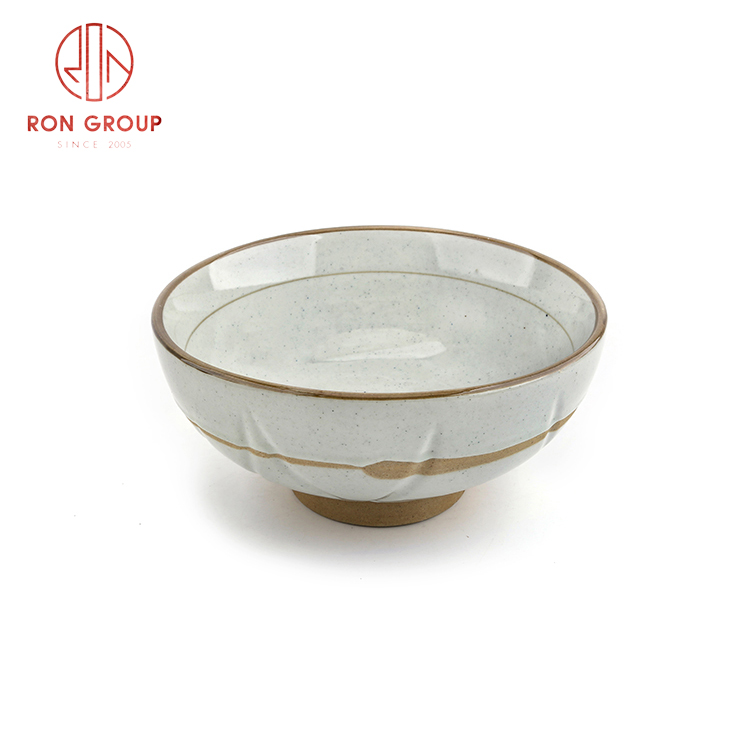 Wholesale Japanese Korean style ceramic noddle bowl for restaurant Asian style dinnerware set