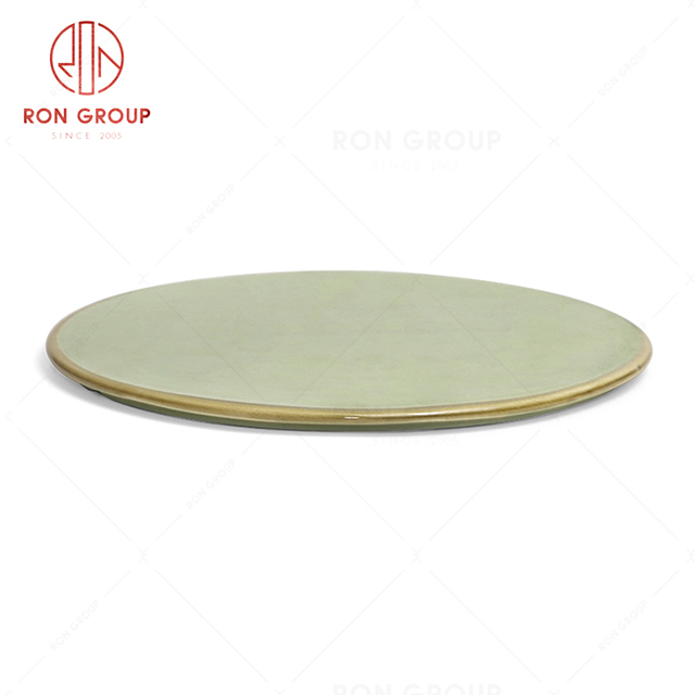 RonGroup New Color Morandi Chip Proof Porcelain  Collection - Ceramic Dinnerware Round Dish