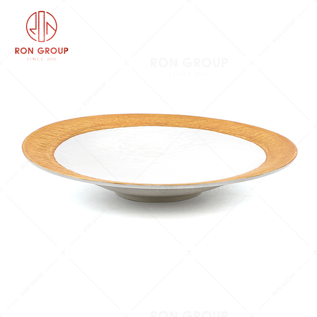 RN0660P00004 Hot Selling Unique Design Exquisite Stone Pattern Soup Plate