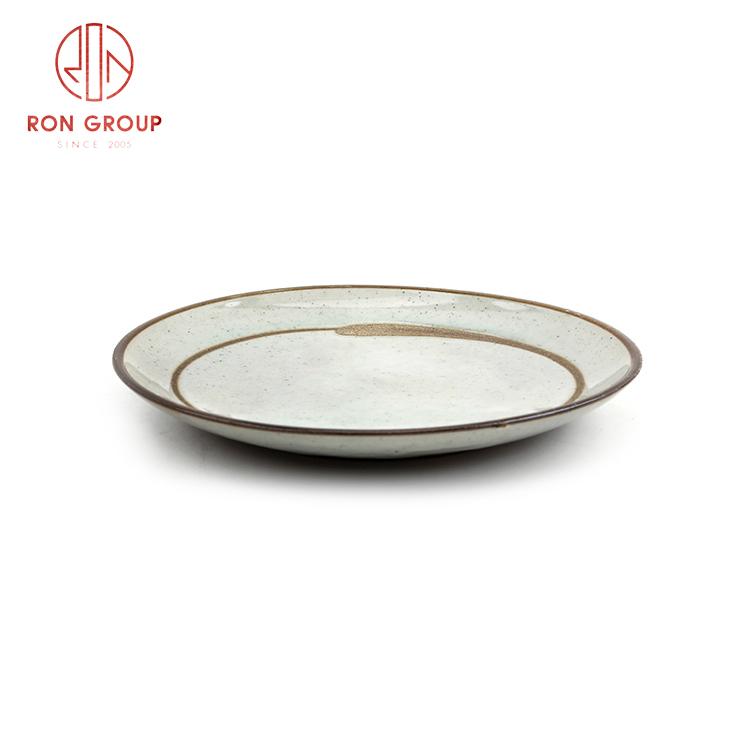 Factory supply restaurant use dishes ceramic round plate Japanese  Korean style tableware set