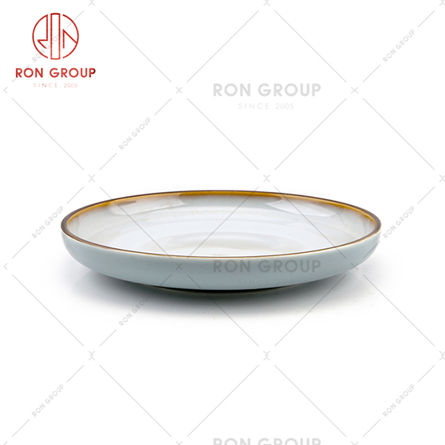  best quality wholesale ceramic round plate reusable ceramic plate dessert sushi restaurant