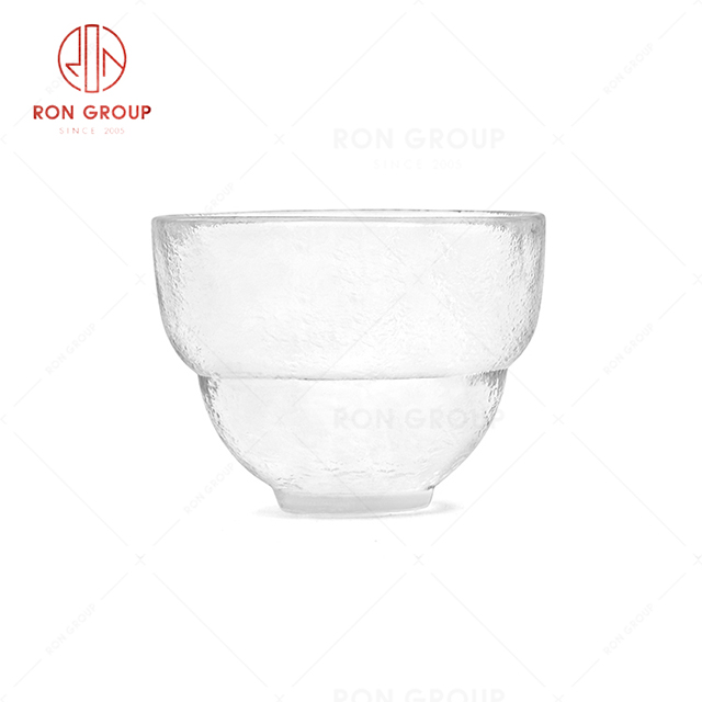 RN0056G00553 Hot Sale Clear and Visible Texture Glass Tea Cup