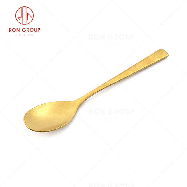 RN0050E01856 Wholesale High Quality Durable Gold Color Stainless Steel Table Spoon 