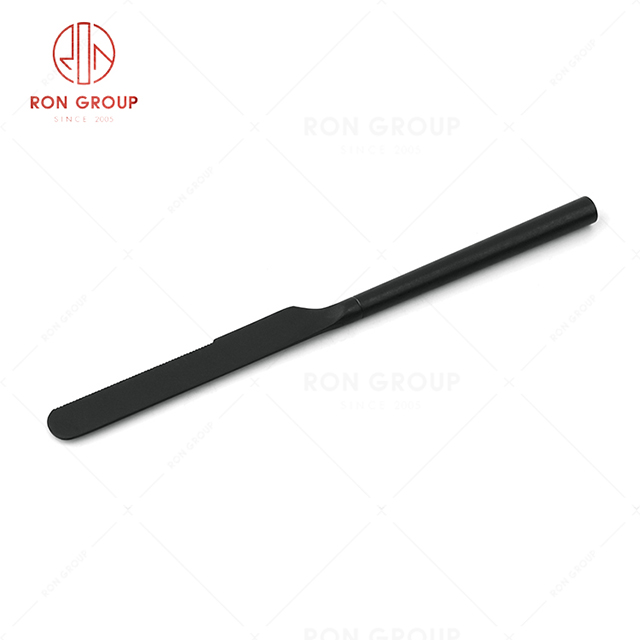 RN0178E00138 Hot Sale High Quality Exquisite Black Stainless Steel Barton Series-- Dessert Knife