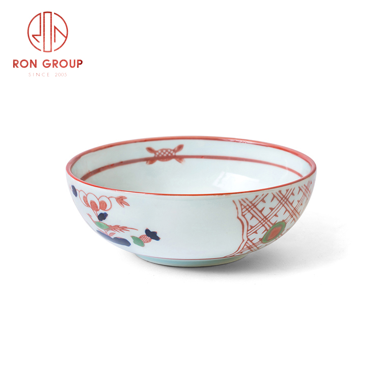 Good quality  Asian style porcelain dinnerware set restaurant hotel supplies porcelain shallow bowl