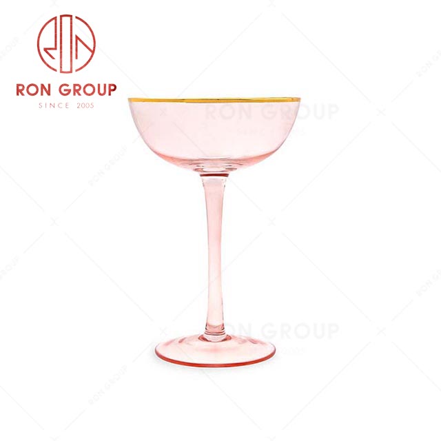 RN0048G00037 Hot Sellong High Quality Gold Rim Margarita Glass 