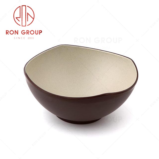 RN0011M02078-079-080 Wholesale Durable Terracotta Brown Series Melamine Bowl