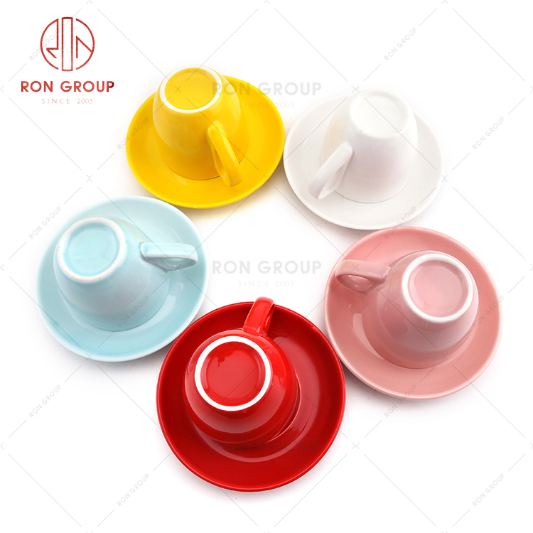 Solid color colorful series fashion design cafe popular high-quality ceramic coffee cup