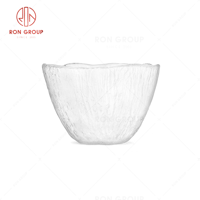 RN0056G00621 Wholesale Clear and Visible Texture Glass Tea Cup