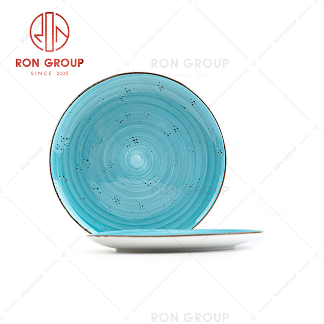 2020 new cheap Set price restaurant Blue ceramic tableware