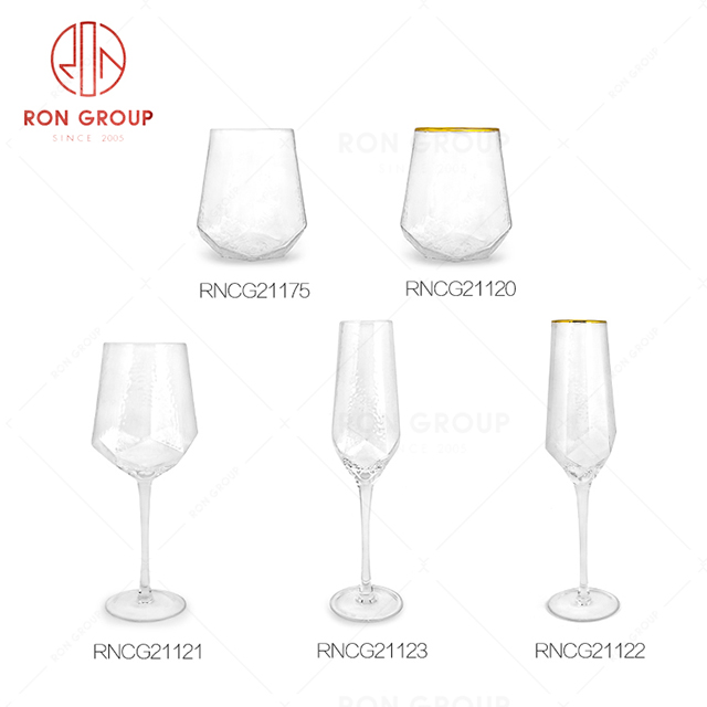 Light luxury square shape design creative restaurant cup hotel champagne goblet wine glass