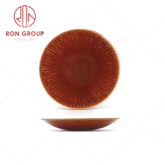 RN0020P00298  Hort Selling Unique Design Rustic Red Collection Shallow Plate