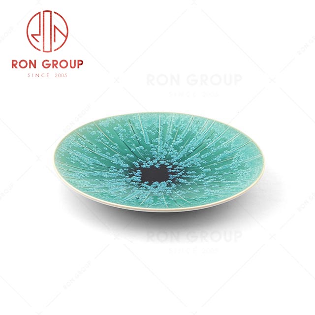 RN0020P00273 Hot Selling  Unique Design Exquisite Sapphire Sheen Ceramic Soup Plate