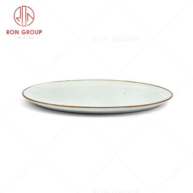 RonGroup New Color Chip Proof  Collection Misty White Bule -  Pizza Plate 