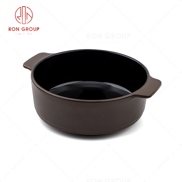 RN0004M00154  Hot Selling Unique Design Melamine Double  Ear Round Pot