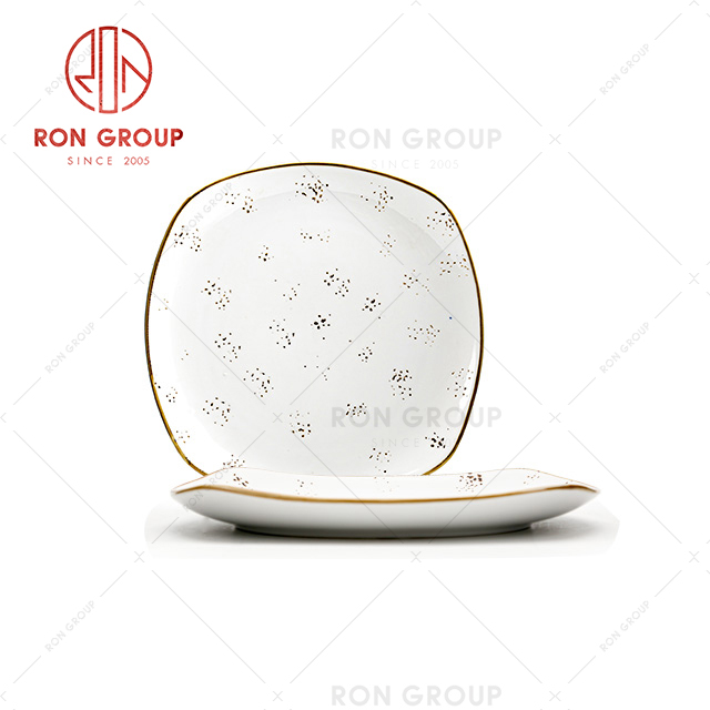China Manufacturer White Restaurant Ceramic Square Shallow Plate