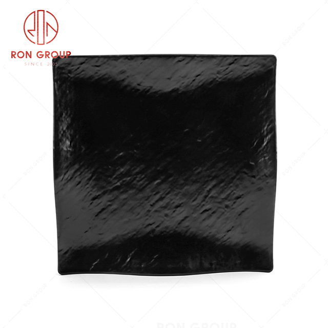 Square restaurant tableware bar black snack fruit plate