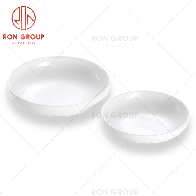 Exquisite white restaurant tableware ceramic hotel dinnerware soup rice noodles sauce bowl