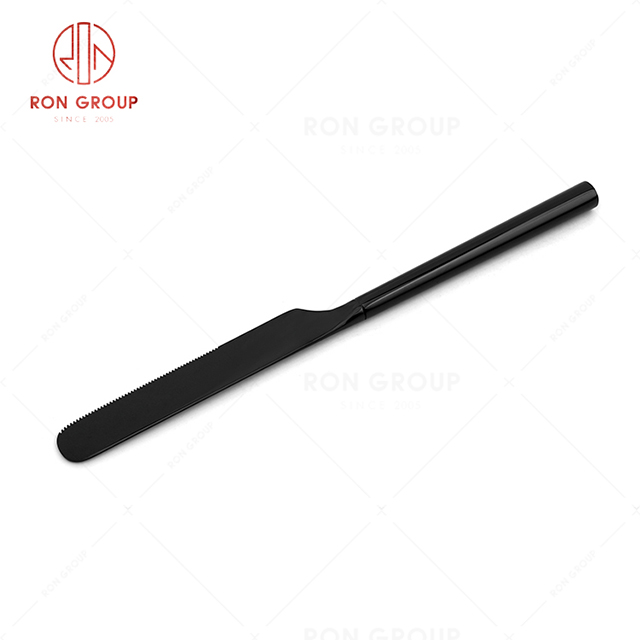 RN0178E00110 Hot Sale High Quality Exquisite Black Stainless Steel Barton Series-- Table Knife