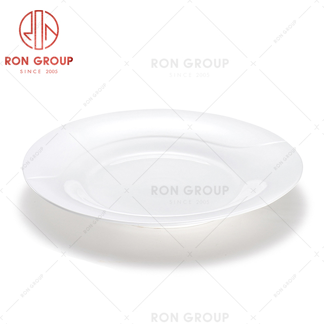 New design restaurant ceramic tableware hotel praise dinnerware round soup dinner plate