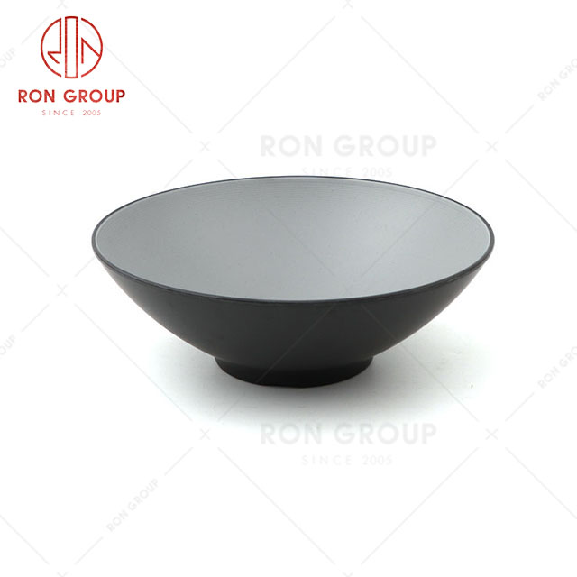 RN0011M02365-366  Wholesale High Quality Durable Rock Noodle Bowl Grey Melamine 