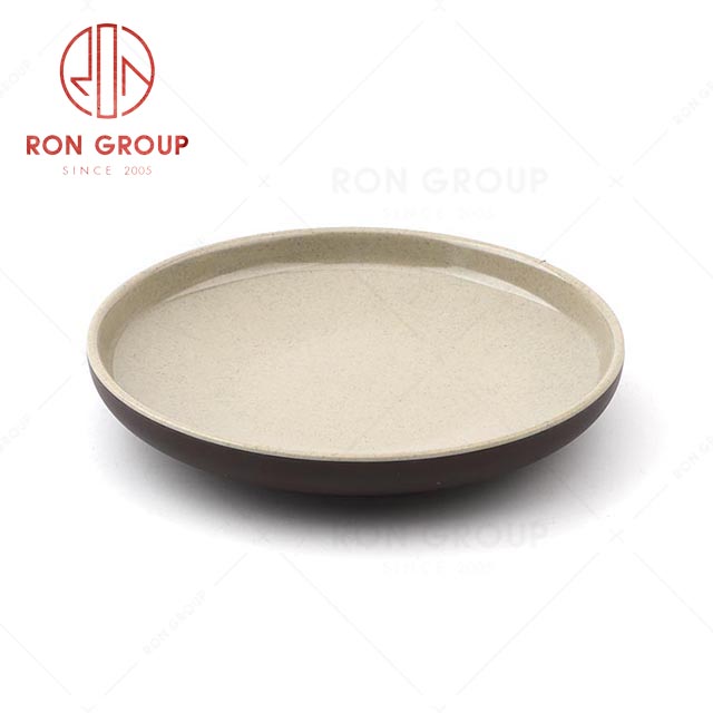 RN0011M02062 Wholesale Durable Terracotta Brown Series Melamine Round Plate