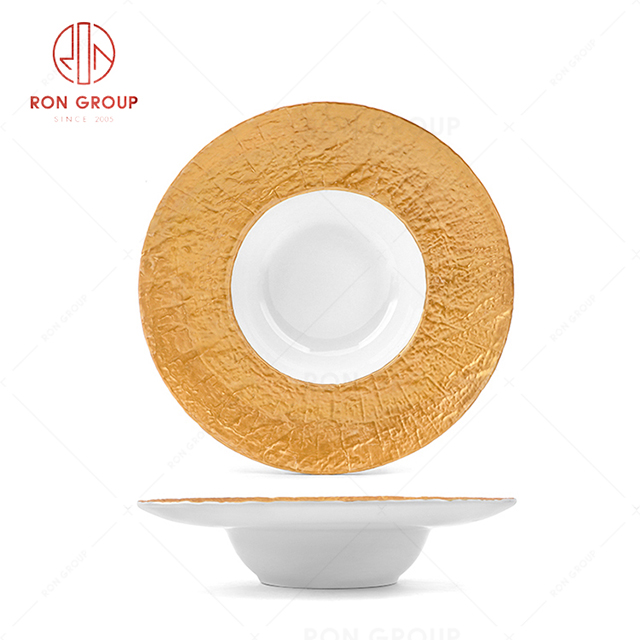 RN0660P00025  Wholesale Unique Design Exquisite and Durable  Ceramic Stone Pattern Hat-shape Plate