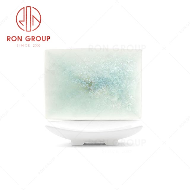 RN0660P00601 Hot Sale High Quality Exquisite Verdant Ceramic Rectangular Plate