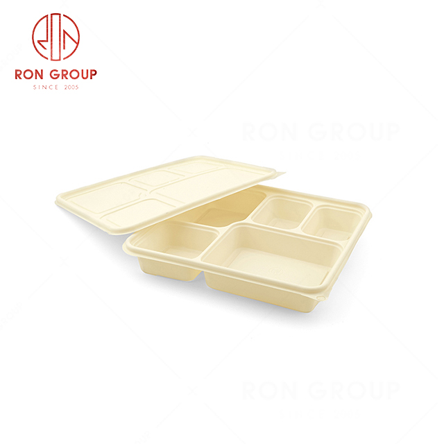 RN0590D00011  Hot Selling High Quality Disposable Five Compartment Corn Starch Meal Container