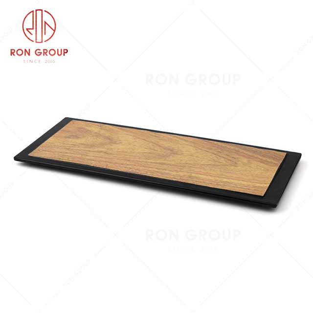 RN0039M00096-97-98 Hot Sale High Quality Durable Brown Wood Grain Melamine  Rectangular Plate