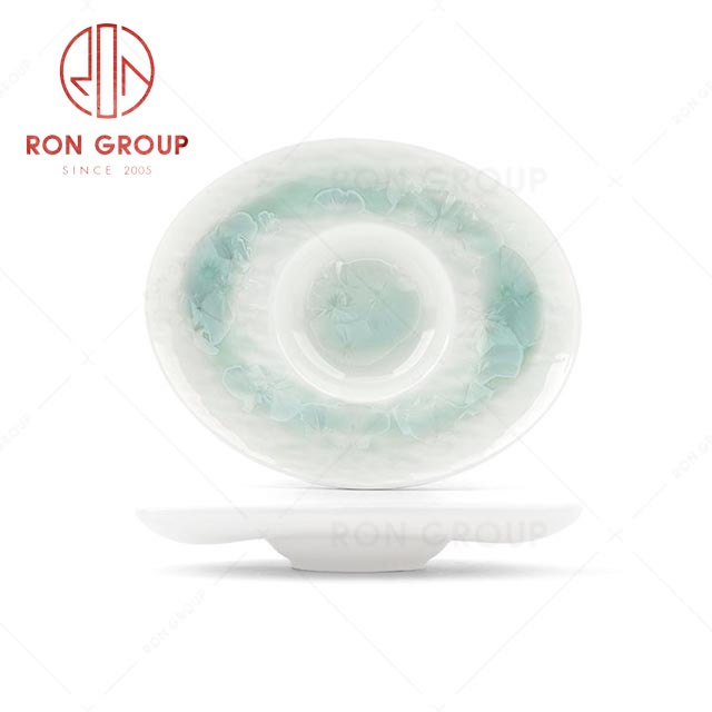 RN0660P00597 Hot Sale High Quality Exquisite Verdant Ceramic  Oval Plate