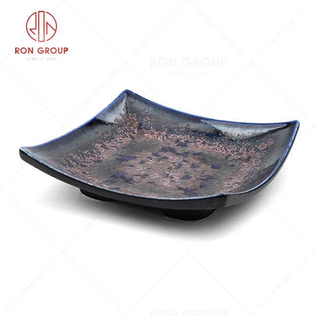 RN0660P00275 Wholesale Unique Design Blue Agate Series Ceramic  Square Plate