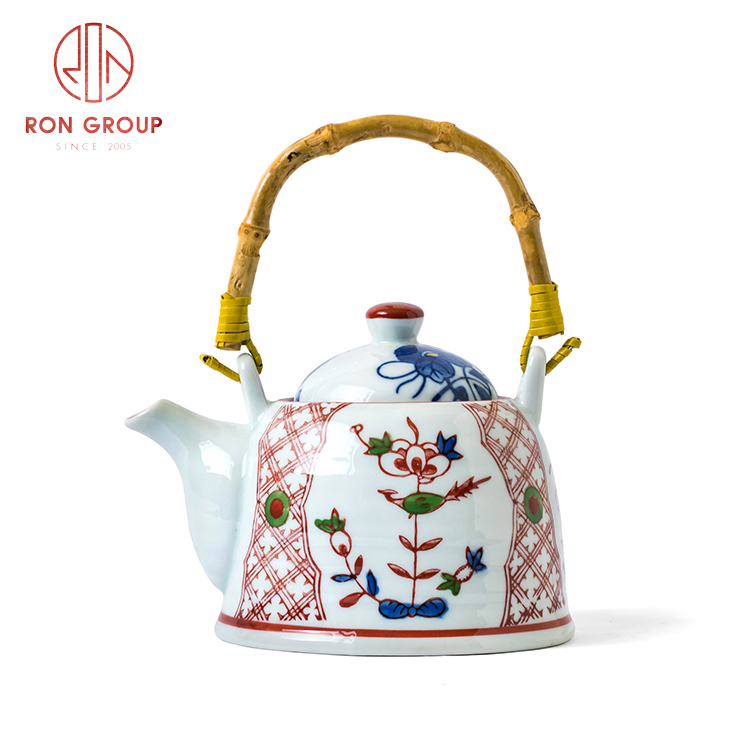 Wholesale manufacturer Asian style porcelain dinnerware set restaurant hotel supplies porcelain teapot 
